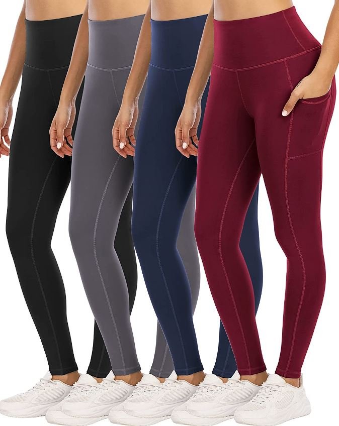 4 Pack Leggings with Pockets for Women 3