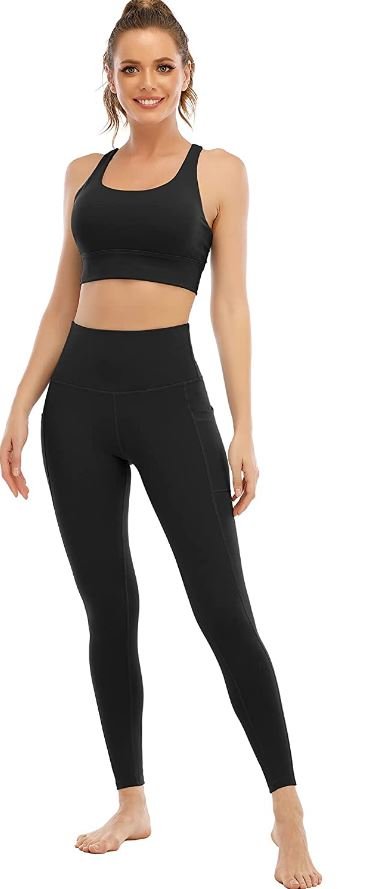 4 Pack Leggings with Pockets for Women